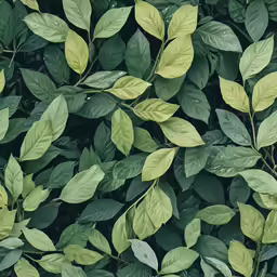 a green background of leaves with soft shadows