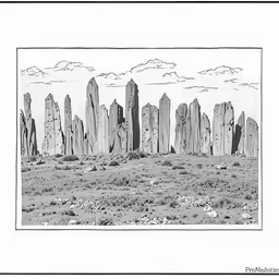 a drawing of the old stones on the ground