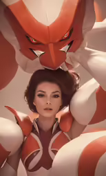 an image of a woman with very big breasts and a tiger suit
