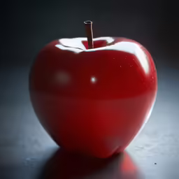 a red apple on top of a table