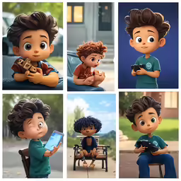 a collection of cartoon character faces with different emotions