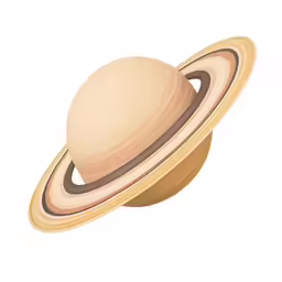 a saturn, a star that has three rings and an area that has two stars