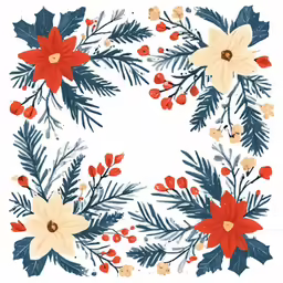 the christmas holly wreath is made with white and red holly leaves