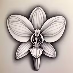 a drawing of a flower with petals in the shape of flowers,this is a black and white drawing of a flower