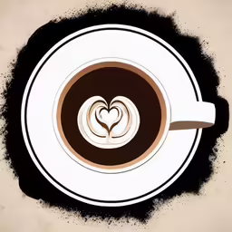 a coffee mug with two hearts in it