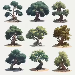 an image of many trees that are all different colors