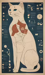 an old book page with a cat and other related information
