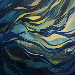 an image of glass in the shape of wavy shapes