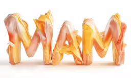 a close up of a word made out of dough