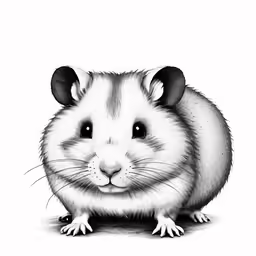 a brown and white mouse is sitting in a frame