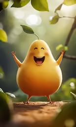 an adorable yellow piece of food dancing with its arms outstretched