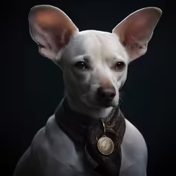 a small dog is posing for a picture