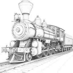 the locomotive has an old fashioned locomotive and many smaller engines