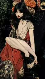 a woman with very short legs and stockings on