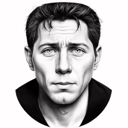 an etct portrait of tom cruise in black and white