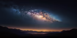 an image of a night sky that appears to be very bright