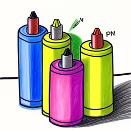 colored crayons and pencils with a caption that says,,three markers are shown in a drawing by some sort of pencil,a cartoon image of a colorful row of crayons,colored crayons with the top colored to red, blue, yellow, green and orange,some colored crayons are sitting in rows