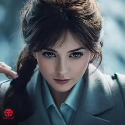 an attractive young woman with blue eyes and hair