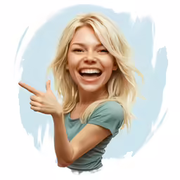 a digital painting of a woman smiling and posing
