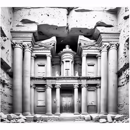 a black and white photograph of an old building