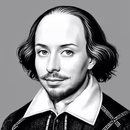 a close up view of the face of shakespeare hamlet