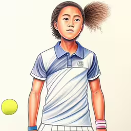 a drawing of a tennis player has been finished