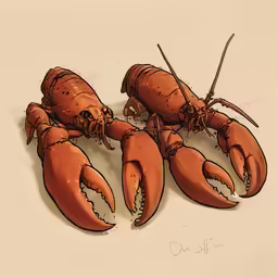 some brown colored lobsters are laying down on the floor