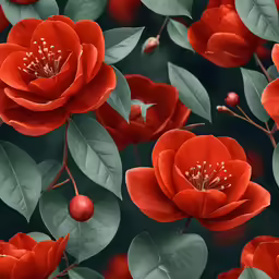 a lot of flowers with leaves and buds on them