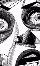 a drawing with different lines and curves