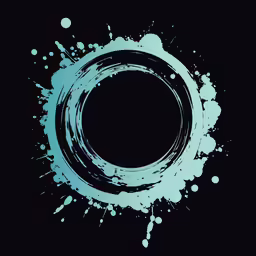 a circle in ink painted on a black background