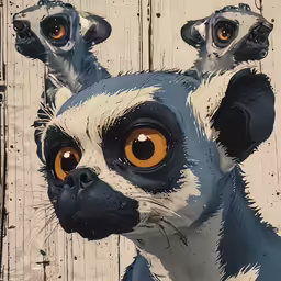 a close up of a animal painted on wood