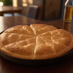 a baked bread sitting on top of a pan