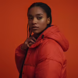 a woman wearing a jacket with dreadlocks posing for a photo