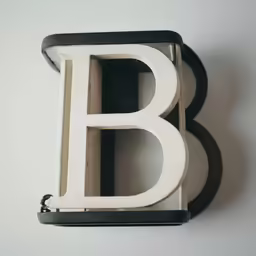 the letters are made up of wood and metal