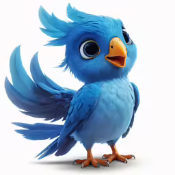 a little bird with big eyes standing on its hind legs