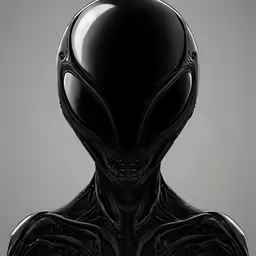 an alien man looks as if it has some sort of eye