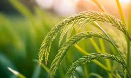 a closeup view of the grass in the foreground