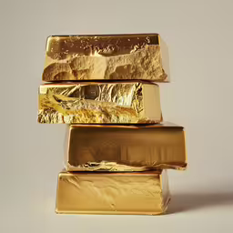 gold is a good investment for many buyers,three gold bars stacked on top of each other