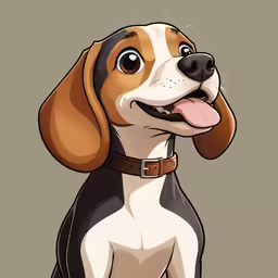 a cartoon of a dog that is smiling