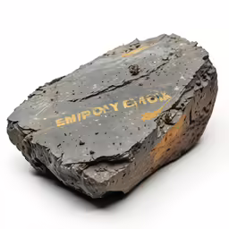 a piece of rock with writing on the top