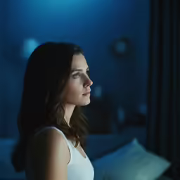 the woman is posing for a picture in the room