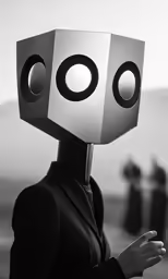 an abstract photo with a mask that resembles two circles