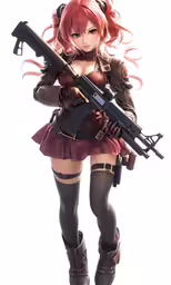 an anime character in a cosplay with guns