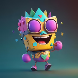 a small cartoon toy with some weird eyes