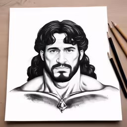 a pencil drawing of jesus christ