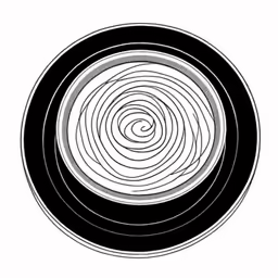 black and white circle illustration with a circular design