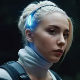 the woman has a glowing light on her head
