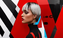 the woman has gray hair and a white short