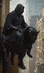 a picture of a person riding a horse