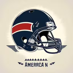 a helmet is depicted on a vintage football card,a football helmet with an american flag on it,the new england football helmet has an american flag,a football helmet with the word america on it,a drawing of a helmet with the colors of the american flag